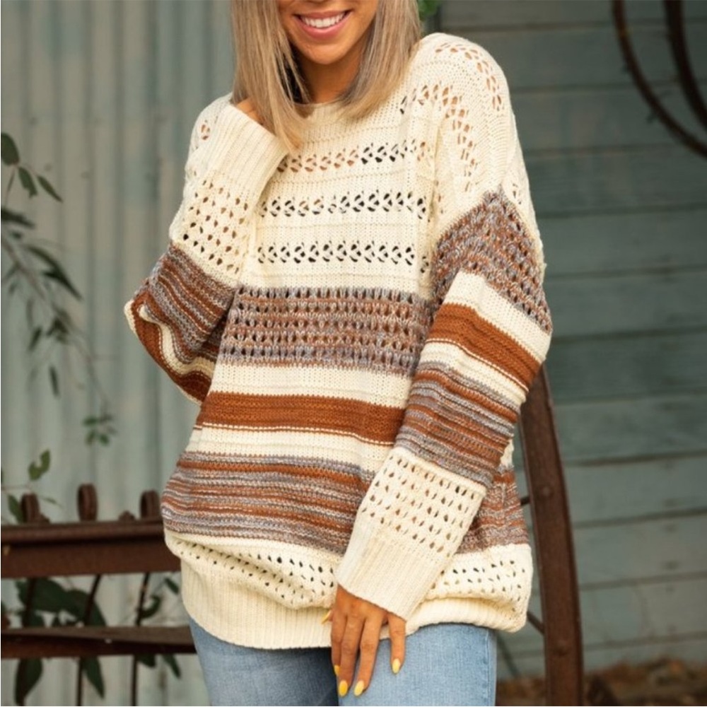 Haptics | Oversized Open Knit Sweater